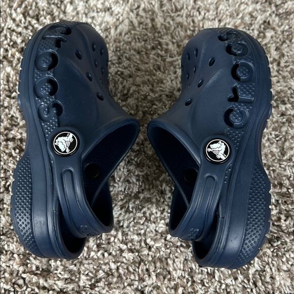 Crocs Toddler Kids Baya Clogs in Navy Blue - Picture 7 of 9